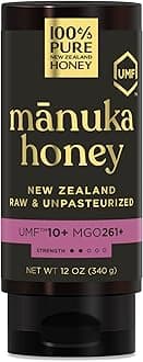 Manuka Honey New Zealand 100% Pure UMF 10+ MGO 261+ Squeezy Honey Raw & Unfiltered Certified Award Winning Silky Smooth Taste & Texture 12 Oz