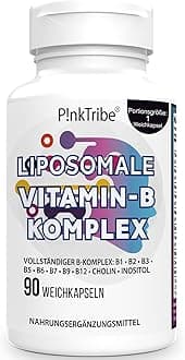 P!nkTribe Liposomal vitamin B complex softgels with 9 B vitamins, bioavailable high strength methylated B vitamins, 10x absorption (Pack of 1)