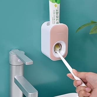 Automatic Toothpaste Dispenser Wall Mounted for Bathroom,Toothpaste Squeezer for Kids & Family Shower by (1pc,Pink)