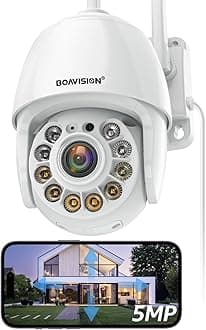 5MP Security Camera Outdoor, Wireless WiFi IP Camera Home Security System 360° View,Motion Detection, auto Tracking,Two Way Talk,pan Tile Full Color Night Vision,5G/2.4G WiFi