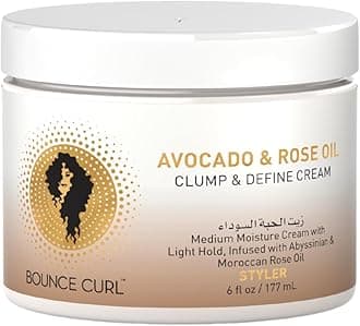 Bounce Curl Avocado & Rose Oil Clump & Define Cream | Curly Hair Moisturising Leave-in Define Cream | Curly Hair Product | 6oz, 177ml