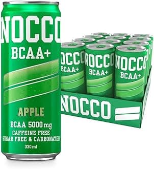 Sugar Free Energy Drink – BCAA, Enriched with Amino Acids & Vitamins, Ideal for Pre Workout – 12 x 330ml (Apple)