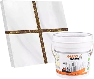 Resin Epoxy Grout - 1 Kg-3 Kg & 5 Kg - Goldan_ Glitter-Sparkle Colors Tile Grout_Fastobond | 3 Components Only | Premixed Glitter For Uniform Finish (3 Kg, Bay Brown Golden), 1 Bucket