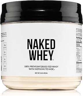 NAKED Whey 1Lb - Only 1 Ingredient, Grass Fed Whey Protein Powder, NSF Certified, Undenatured, No Gmos, No Soy, Gluten Free, Stimulate Growth, Enhance Recovery - 15 Servings