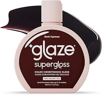 Glaze Supergloss Color Conditioning Gloss – Hydrating Semi-Permanent Color Hair Gloss & Shine Boost – Color Depositing Mask - Vegan, Cruelty-Free – 6.4 Fl Oz - Sleek Espresso Brown