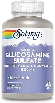 Glucosamine Sulfate 1500mg, Healthy Joint Support Supplement, Powerful Connective Tissue and Joint Health Formula with Turmeric & Boswellia, 60-Day Money Back Guarantee, 60 Serv, 120 VegCaps