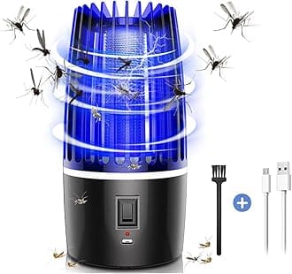 Electric Mosquito Killer Lamp Fly Killer Rechargeable Bug Zapper for Indoor Outdoor Mosquito Lamp 360° UV Fly Zapper Portable Pest Repellent Fly Zapper for Summer Trip Camping Home Use