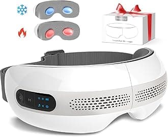 Smart Eye Massager with Heating & Cooling, Upgraded Eye Massager with Bluetooth Music for Migraine Dry Eye Sleep Relief, Portable Massage Mask, Ideal Gift for Men and Women