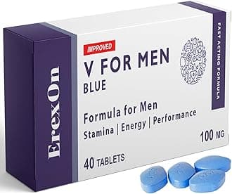 ErexOn - V for Men Blue 40 Pills x 100mg Herbal Supplement for Men - Strong E...