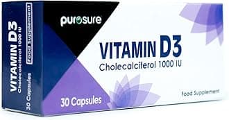 Vitamin D3 1000 IU - 30 Capsules - High Potency, Easy to Swallow Pure Vitamin D Softgel Capsules - Vitamin D3 Supplements Helps Boost Health and Immune System