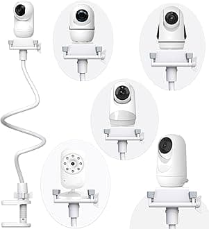 Baby Camera Monitor Mount Flexible Holder Stand Compatible with Momcozy,HelloBaby HB6550/HB65/HB66/HB6560/iFamily,Blemil,GoodBaby,OKAIDI,ANMEATE, Infant Optics Cameras and with 1/4" Baby Cameras Stand