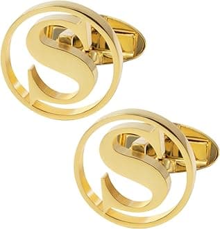 GWD Cufflinks for Men Classic Tuxedo Shirt Wedding Cuff Links Personalized Initials A-Z Gift