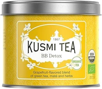 Kusmi Tea - BB Detox Bio - Organic Blend of Green Tea, Maté & Grapefruit-flavoured Plants - 100 g of Loose Tea - 40 cups