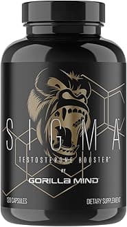Gorilla Mind Sigma Testosterone Booster - Made with Tongkat Ali and Fadogia Agrestis Extract to Support Higher Testosterone Level (120 Capsules)