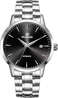 STARKING Men’s Watch Luxury Mechanical Stainless Steel Waterproof Day Automatic Self-Winding Business Sapphire Mens Wrist Watch AM0184