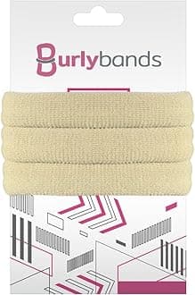 Burlybands Large Hair Ties for Thick, Heavy or Curly Hair - Non-Slip, Non-Damage, Seamless Women's Ponytail Scrunchies - Blonde, 3 Pcs