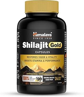 Shilajit/Shilajeet Gold Capsules | 100% Pure Himalayan Shilajit + 24 Carat Gold | 20 Capsules | Restores Vigor and Vitality | Boosts Stamina and Performance