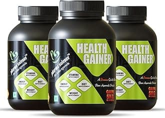 Pharma Science Ayurvedic Weight Gainer Supplement Powder for Men & Women - Increase Stamina, Muscle Mass Bulk & Overall Wellness | Natural Protein & Carbs | Health Gainer | High Calories - 100gm Pack 3