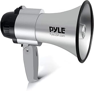 Portable Megaphone Speaker Siren Bullhorn - Compact and Battery Operated with 30 Watt Power