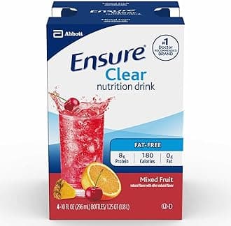 Ensure Clear Nutrition Drink Bottles Mixed Fruit, 10 Fl Oz (Pack of 4)