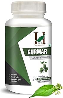 H&C Herbal Ingredients Expert Gurmar/Gymnema 450mg 120-Capsules For Healthy Blood Sugar Levels, Metabolic Wellness