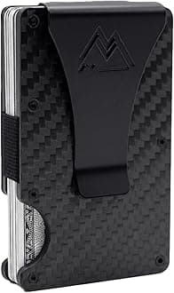Mountain Voyage Co Minimalist Wallet for Men & Women - Slim RFID Wallet, Scratch Resistant, Credit Card Holder & Money Clip, Easily Removable Money & Cards, (Matte Carbon Fiber)