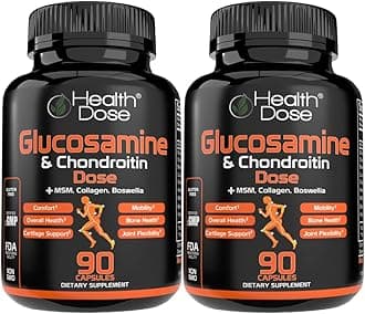 Glucosamine Plus Premium Joint Support - with MSM, Collagen & Boswellia - 90 Capsules - Antioxidant Properties for Cartilage Support, Joint Health & Mobility Pack of 2.