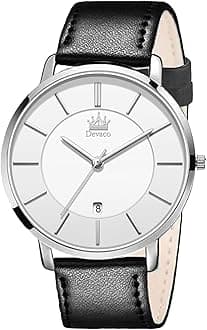 Mens Watches, Minimalist Fashion Simple Wrist Watch for Men Analog Date with Leather Strap，Ultra Thin and Stylish Large dial Watches for Men.