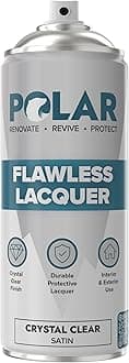 Polar Flawless Lacquer Spray - 400ml, Clear - Protective Coating for Wood, Ceramic, Glass, Plastic & Metal - Scratch Resistant & UV Protection - Primer for DIY, Interior & Exterior - Satin Finish