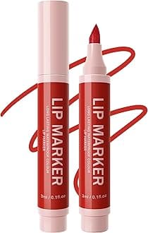 Lip Stain Makeup Pen-1Pcs Ruby Red Hydrating Lip Stain Liquid Lip Liner Pencil, Matte Color Longlasting Waterproof Natural Finish,Precise Chisel Tip Smooth,Women's Day Makeup Gift for Women-04