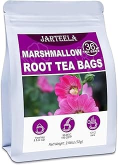 Jarteela - Marshmallow Root Tea Bags - 2g x 36 Count - Premium Dried Althaea Officinalis - Non-GMO - Caffeine-free - Natural Herbal Tea for Digestive & Respiratory Support