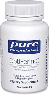 Pure Encapsulations OptiFerin-C - for Red Blood Cells & Energy - Iron Absorption Support - Energy Supplement* - Vitamin C Enriched - Gluten Free & Non-GMO - 60 Capsules