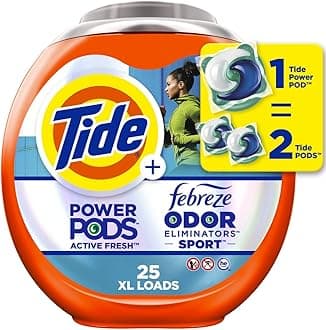 Tide Power Pods Sport Laundry Detergent Pacs, 25 Count, Advanced Sweat + Stain Fighter