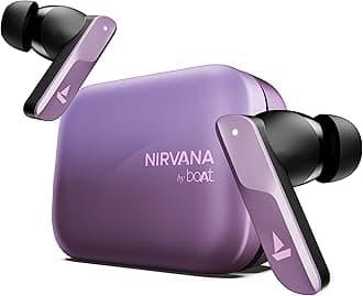 Boat Nirvana X TWS,Knowles Dual Drivers, Hi-Res Audio LDAC, App Support,4Mic ENx,Dual Pair,Spatial Audio,Fast Charge, Bluetooth Earbuds, TWS Ear Buds Wireless Earphones with mic(Smoky Amethyst)