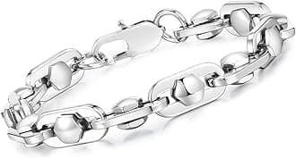 Link Chain Bracelets for Men - Cool Mens Bracelets Diamond-Cut Paperclip Solid Chain Bracelet Chunky Stainless Steel Jewelry Trendy Gifts