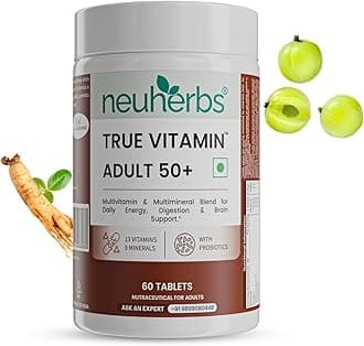 - Multivitamin Tablets for Adults 50+ | 60 Count | True Vitamin Adult Multivitamin with Vitamin C, B12, D, Iron, Zinc & Magnesium | Supports Energy, Immunity, Heart, Joint & Overall Health for Men & Women