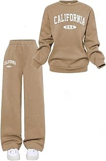 Cute Clothes for Girls Sweatsuit Sets Crewneck Casual Sweatpants 2 Piece Outfits Sweatshirt and Pants