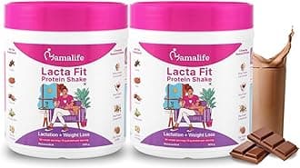 - Mamalife Lacta Fit Protein Powder Shake for Breastfeeding Mothers. Supports Postpartum Weight Loss, Improves Lactation, Reduces Muscle Cramps & Body Pain, Improves Lactation. Whey + Plant Protein Blend. 25 g serving size. Total 1 kg. Pack of 2.