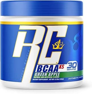 Ronnie Coleman Signature Series BCAA XS Powder with EAAs, Branched Chain Amino Acids Post Workout Muscle Recovery, Sugar Free Hydration Drink for Women and Men, Green Apple, 30 Servings