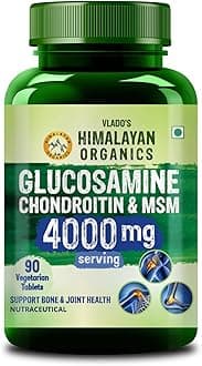 - Vlado’s Himalayan Organics Glucosamine Chondroitin MSM Tablets | Cartilage & Joint Support Supplement | Glucosamine for Joint Relieves Pain and Stiffness I Pure Veg Formula- 90 Vegetarian Tablet
