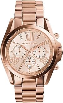 Michael Kors Bradshaw Watch for Women, 43mm Quartz Chronograph Movement with Stainless Steel Strap