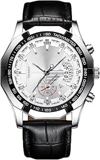 Fashion Men's Watches Non-Mechanical Large Dial with Calendar Analogue Quartz Watch Business and Sport Design Leather Strap Wrist Watch for Men