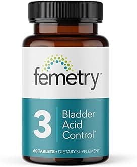 Femetry Bladder Acid Control - Support for Interstitial Cystitis - Reduce Urine Acidity in The Bladder - Eases Flares Caused by Eating or Drinking Acidic Foods - 60 Tablets