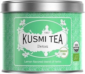 Detox - Organic Blend of Green Tea, Mate & Lemon - Lemongrass, Rose Hip and Lemon Flavours - Enjoy Hot or Iced - Loose Leaf Tea - Tin Box of 3.5 oz - Quantity for about 50 cups