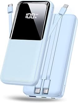 Portable Charger Power Bank - 20000mAh Fast Charging Portable Battery Pack with Built in USB-C(22.5W) and iOS(20W) Output Cables Compatible with iPhone Android Samsung Phone etc (1 Pack)