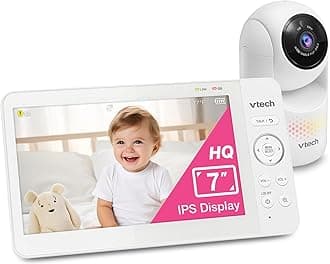 [2025 Upgrade Baby Monitor with 7" IPS Screen, Pan Tilt Zoom Camera, No WiFi Video Baby Monitor with Camera and Audio, Multi-Color Night Light, 2-Way Talk, Lullabies, Advanced HQ Max
