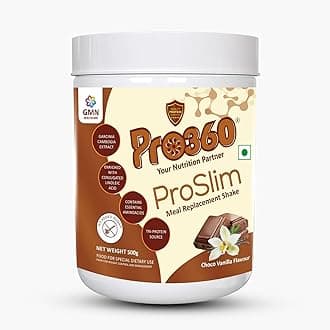 Pro360 ProSlim 500g Meal Replacement Shake Protein Powder Supplement for Men & Women | Dietary Supplement for Weight Management |No Added Sugar| | Choco Vanilla Flavor