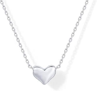 PAVOI 14K Gold Plated Cubic Zirconia Heart Necklace | Cute Dainty Love Pendant Necklaces for Women - Valentines Day Trendy Jewelry