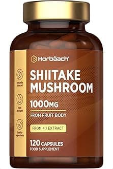 Shiitake Mushroom Extract 1000mg | 120 Capsules | Mushroom Powder | Supplement for Men & Women | No Artificial Preservatives | by Horbaach