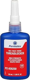 Permatex PTX26250 High Strength Thread Locker, Red, 1.7 fl oz (50 ml)